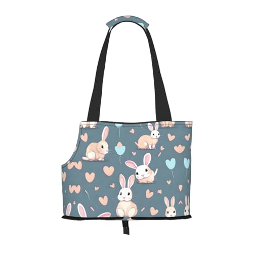 Cartoon Cute Bunny Printed Pet Umhängetasche, speziell für kleine Hunde und Katzen, multifunktionale Schulter und Handtasche Cartoon Cute Bunny Printed Pet Umhängetasche, speziell für kleine Hunde und Katzen, multifunktionale Schulter und Handtasche von WXXWXD