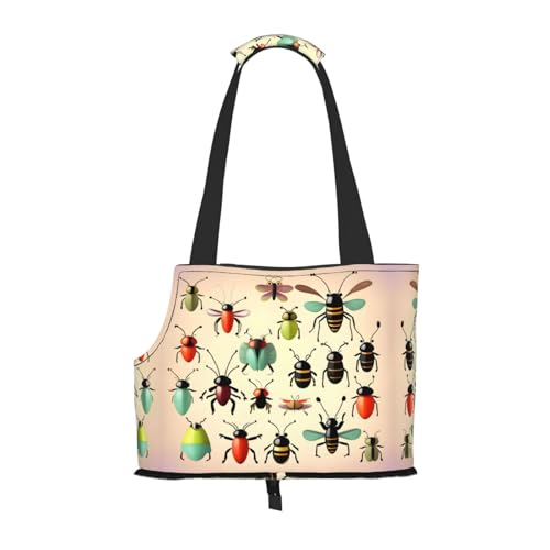 Cartoon Kleine Insekten bedruckte Haustier-Umhängetasche, speziell für kleine Hunde und Katzen, multifunktionale Schulter und Handtasche Cartoon Kleine Insekten bedruckte Haustier-Umhängetasche, speziell für kleine Hunde und Katzen, multifunktionale Schulter und Handtasche von WXXWXD