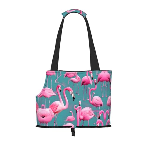 Eine Herde Flamingos bedruckte Haustier-Umhängetasche, speziell für kleine Hunde und Katzen, multifunktionale Schulter und Handtasche Eine Herde Flamingos bedruckte Haustier-Umhängetasche, speziell für kleine Hunde und Katzen, multifunktionale Schulter und Handtasche von WXXWXD