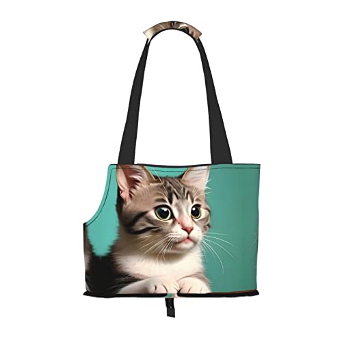 Eine neugierige Katze bedruckte Haustier-Umhängetasche, speziell für kleine Hunde und Katzen, multifunktionale Schulter und Handtasche Eine neugierige Katze bedruckte Haustier-Umhängetasche, speziell für kleine Hunde und Katzen, multifunktionale Schulter und Handtasche von WXXWXD