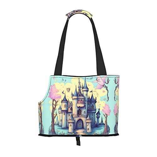 Fairytale Castle Bedruckte Haustier-Umhängetasche, speziell für kleine Hunde und Katzen, multifunktionale Schulter und Handtasche Fairytale Castle Bedruckte Haustier-Umhängetasche, speziell für kleine Hunde und Katzen, multifunktionale Schulter und Handtasche von WXXWXD