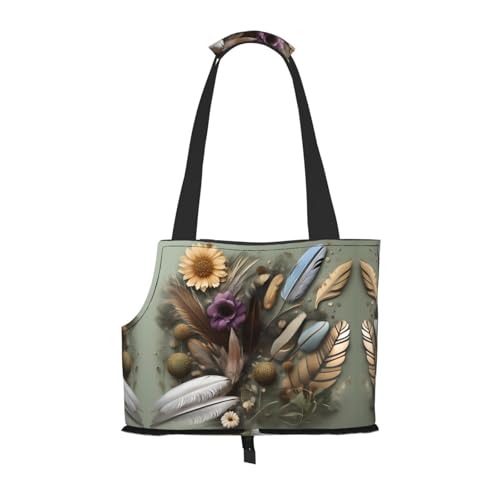 Federblume bedruckte Haustier-Umhängetasche, speziell für kleine Hunde und Katzen, multifunktionale Schulter und Handtasche Federblume bedruckte Haustier-Umhängetasche, speziell für kleine Hunde und Katzen, multifunktionale Schulter und Handtasche von WXXWXD