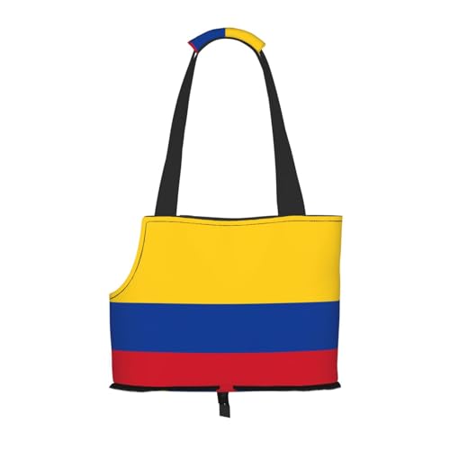 Flagge von Kolumbien bedruckte Haustier-Umhängetasche, speziell für kleine Hunde und Katzen, multifunktionale Schulter und Handtasche Flagge von Kolumbien bedruckte Haustier-Umhängetasche, speziell für kleine Hunde und Katzen, multifunktionale Schulter und Handtasche von WXXWXD