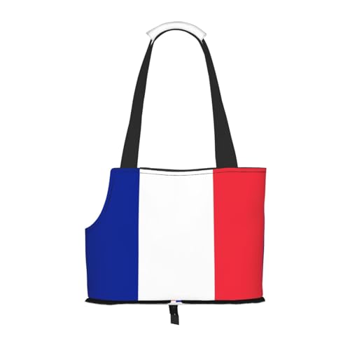 Französische Flagge bedruckte Haustier-Umhängetasche, speziell für kleine Hunde und Katzen, multifunktionale Schulter und Handtasche Französische Flagge bedruckte Haustier-Umhängetasche, speziell für kleine Hunde und Katzen, multifunktionale Schulter und Handtasche von WXXWXD