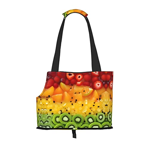 Fresh Fruit bedruckte Haustier-Umhängetasche, speziell für kleine Hunde und Katzen, multifunktionale Schulter und Handtasche von WXXWXD
