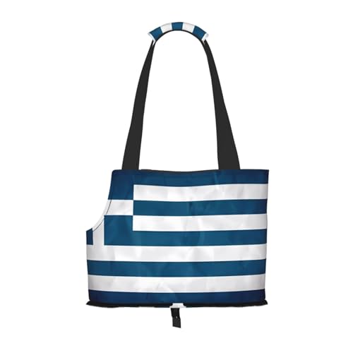 Griechische Flagge bedruckte Haustier-Umhängetasche, speziell für kleine Hunde und Katzen, multifunktionale Schulter und Handtasche Griechische Flagge bedruckte Haustier-Umhängetasche, speziell für kleine Hunde und Katzen, multifunktionale Schulter und Handtasche von WXXWXD