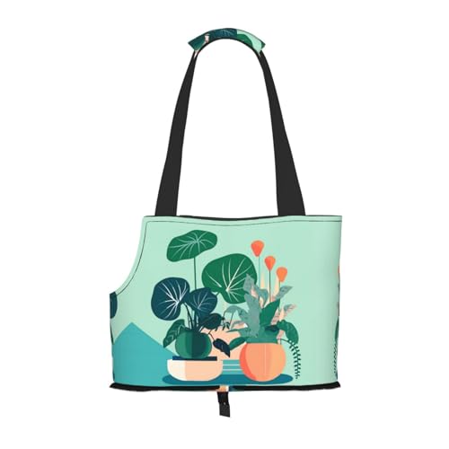 Indoor Cartoon Topfpflanzen bedruckte Haustier-Umhängetasche, speziell für kleine Hunde und Katzen, multifunktionale Schulter und Handtasche Indoor Cartoon Topfpflanzen bedruckte Haustier-Umhängetasche, speziell für kleine Hunde und Katzen, multifunktionale Schulter und Handtasche von WXXWXD