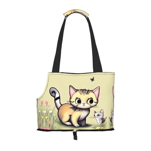 Katze und Schmetterling bedruckte Haustier-Umhängetasche, speziell für kleine Hunde und Katzen, multifunktionale Schulter und Handtasche Katze und Schmetterling bedruckte Haustier-Umhängetasche, speziell für kleine Hunde und Katzen, multifunktionale Schulter und Handtasche von WXXWXD