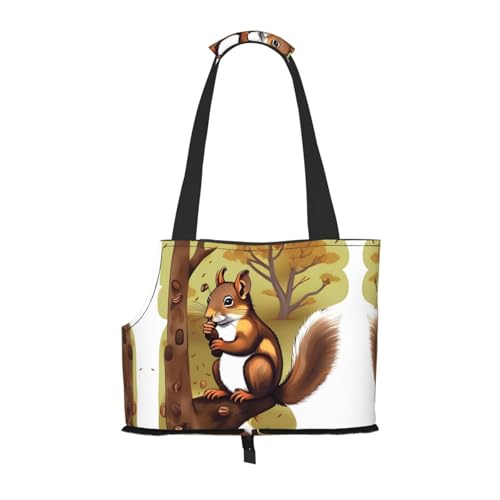 Nut-Eating Eichhörnchen bedruckte Haustier-Umhängetasche, speziell für kleine Hunde und Katzen, multifunktionale Schulter und Handtasche Nut-Eating Eichhörnchen bedruckte Haustier-Umhängetasche, speziell für kleine Hunde und Katzen, multifunktionale Schulter und Handtasche von WXXWXD