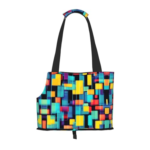 Quadratisches Geometriediagramm bedruckte Haustier-Umhängetasche, speziell für kleine Hunde und Katzen, multifunktionale Schulter und Handtasche Quadratisches Geometriediagramm bedruckte Haustier-Umhängetasche, speziell für kleine Hunde und Katzen, multifunktionale Schulter und Handtasche von WXXWXD