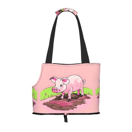Rosa Ferkel bedruckte Haustier-Umhängetasche, speziell für kleine Hunde und Katzen, multifunktionale Schulter und Handtasche Rosa Ferkel bedruckte Haustier-Umhängetasche, speziell für kleine Hunde und Katzen, multifunktionale Schulter und Handtasche von WXXWXD