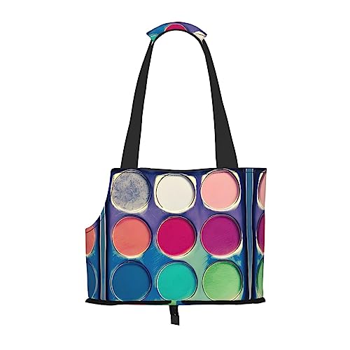 Runde Farbpalette bedruckte Haustier-Umhängetasche, speziell für kleine Hunde und Katzen, multifunktionale Schulter und Handtasche Runde Farbpalette bedruckte Haustier-Umhängetasche, speziell für kleine Hunde und Katzen, multifunktionale Schulter und Handtasche von WXXWXD