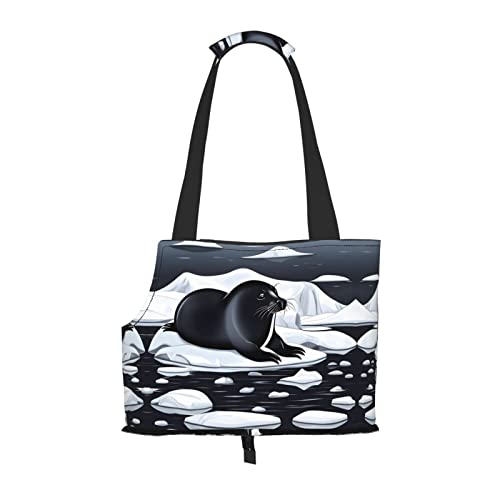 Seals On Ice bedruckte Haustier-Umhängetasche, speziell für kleine Hunde und Katzen, multifunktionale Schulter und Handtasche Seals On Ice bedruckte Haustier-Umhängetasche, speziell für kleine Hunde und Katzen, multifunktionale Schulter und Handtasche von WXXWXD