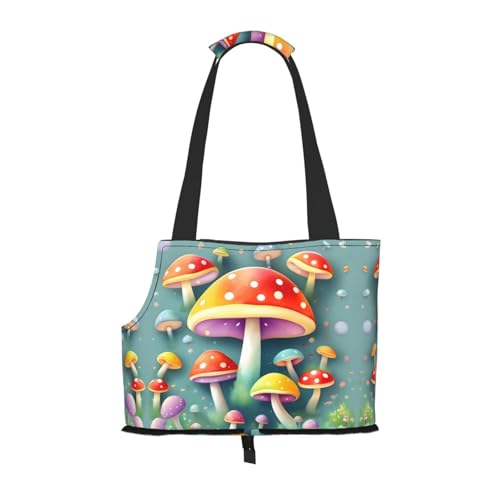Süße farbige Pilz-bedruckte Haustier-Umhängetasche, speziell für kleine Hunde und Katzen, multifunktionale Schulter und Handtasche Süße farbige Pilz-bedruckte Haustier-Umhängetasche, speziell für kleine Hunde und Katzen, multifunktionale Schulter und Handtasche von WXXWXD