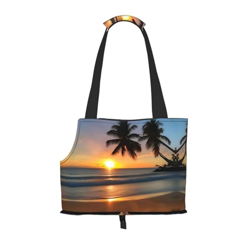 Sunset Beach bedruckte Haustier-Umhängetasche, speziell für kleine Hunde und Katzen, multifunktionale Schulter und Handtasche Sunset Beach bedruckte Haustier-Umhängetasche, speziell für kleine Hunde und Katzen, multifunktionale Schulter und Handtasche von WXXWXD