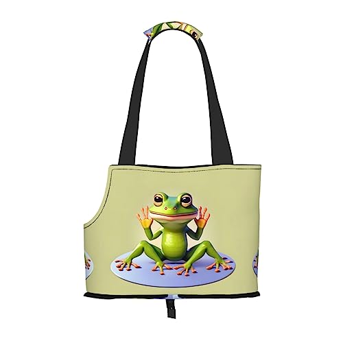 The Funny Frog Doing Yoga bedruckte Haustier-Umhängetasche, speziell für kleine Hunde und Katzen, multifunktionale Schulter und Handtasche The Funny Frog Doing Yoga bedruckte Haustier-Umhängetasche, speziell für kleine Hunde und Katzen, multifunktionale Schulter und Handtasche von WXXWXD
