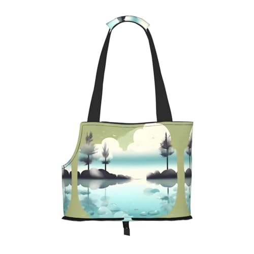 Tranquil Lakes bedruckte Haustier-Umhängetasche, speziell für kleine Hunde und Katzen, multifunktionale Schulter und Handtasche Tranquil Lakes bedruckte Haustier-Umhängetasche, speziell für kleine Hunde und Katzen, multifunktionale Schulter und Handtasche von WXXWXD