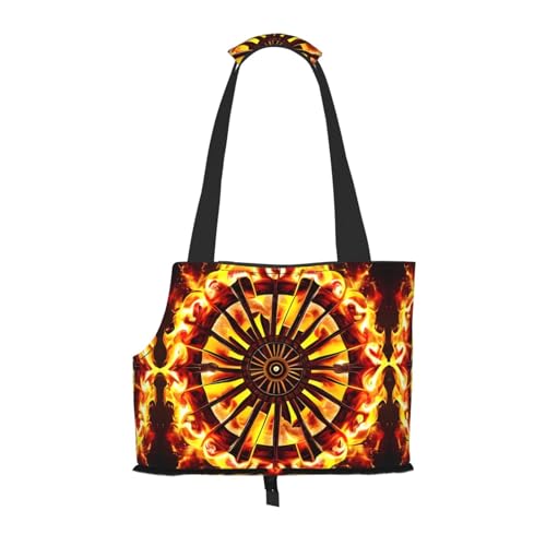 Turning The Flame Bedruckte Haustier-Umhängetasche, speziell für kleine Hunde und Katzen, multifunktionale Schulter und Handtasche von WXXWXD