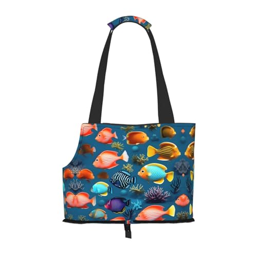 U-Boot-Rifffisch-bedruckte Haustier-Umhängetasche, speziell für kleine Hunde und Katzen, multifunktionale Schulter und Handtasche U-Boot-Rifffisch-bedruckte Haustier-Umhängetasche, speziell für kleine Hunde und Katzen, multifunktionale Schulter und Handtasche von WXXWXD