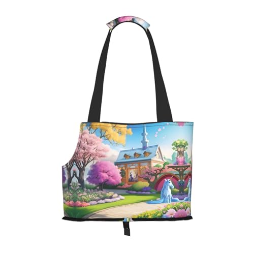 Unicorn Fairy Tale bedruckte Haustier-Umhängetasche, speziell für kleine Hunde und Katzen, multifunktionale Schulter und Handtasche Unicorn Fairy Tale bedruckte Haustier-Umhängetasche, speziell für kleine Hunde und Katzen, multifunktionale Schulter und Handtasche von WXXWXD