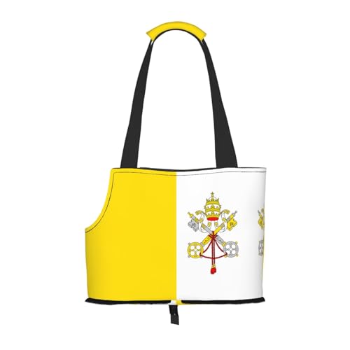 Vatikanische Flagge bedruckte Haustier-Umhängetasche, speziell für kleine Hunde und Katzen, multifunktionale Schulter und Handtasche Vatikanische Flagge bedruckte Haustier-Umhängetasche, speziell für kleine Hunde und Katzen, multifunktionale Schulter und Handtasche von WXXWXD