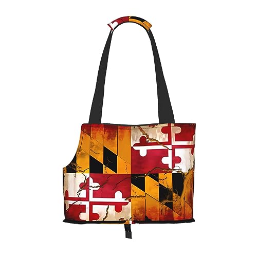 Vintage Wooden Maryland Flag Printed Pet Shoulder Bag, Specially Designed for Small Dogs and Cats, Multifunctional Shoulder and Handbag Vintage Wooden Maryland Flag Printed Pet Shoulder Bag, Specially Designed for Small Dogs and Cats, Multifunctional Shoulder and Handbag von WXXWXD