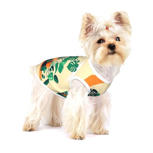 Hunde-T-Shirts mit Cartoon-Schildkrötenrücken, Bambus, klein, dehnbar, weich, cool, ärmellos, gestreift, atmungsaktiv, Kleidung für Welpen, Kätzchen, Katzen, klein von WXZYFP