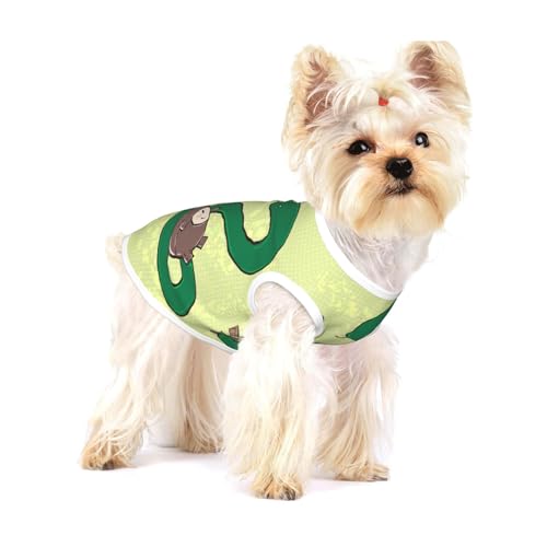 Hunde-T-Shirts mit Sonnenblumenkernen, Regenwurm, Schlange, groß, dehnbar, weich, cool, ärmellos, gestreift, atmungsaktiv, Kleidung für Welpen, Kätzchen, Katzen, klein von WXZYFP