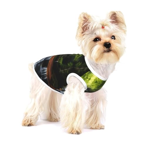 Hunde-T-Shirts mit Wasserfall-Ansicht, mittelgroß, dehnbar, weich, cool, ärmellos, gestreift, atmungsaktiv, für Welpen, Kätzchen, Katzen, Größe S von WXZYFP
