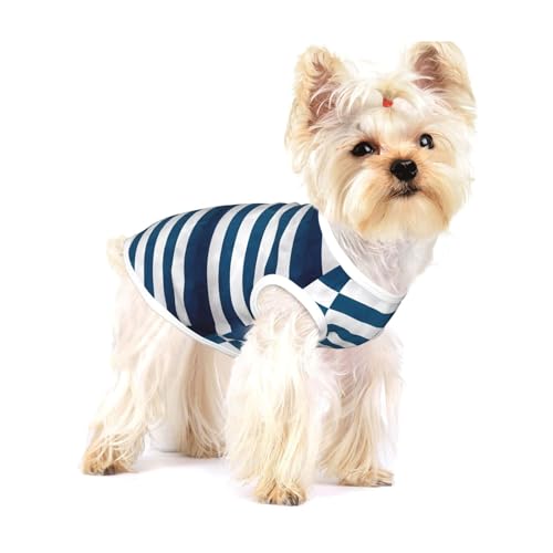 Hunde-T-Shirts mit griechischer Flagge, weich, cool, ärmellos, gestreift, atmungsaktiv, für Welpen, Kätzchen, Katzen, Größe S von WXZYFP