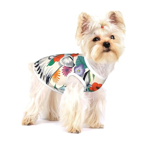 Hunde-T-Shirts mit süßem weißen Tiger, mittelgroß, dehnbar, weich, cool, ärmellos, gestreift, atmungsaktiv, Kleidung für Welpen, Kätzchen, Katzen, Größe S von WXZYFP