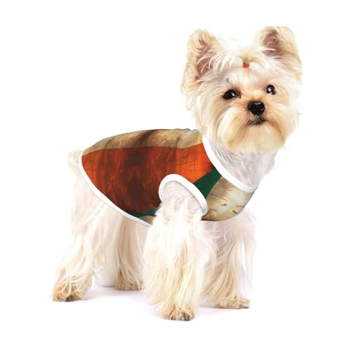 Kleine dehnbare Hunde-T-Shirts mit irischer Flagge, weich, cool, ärmellos, gestreift, atmungsaktiv, Kleidung für Welpen, Kätzchen, Katzen, klein von WXZYFP