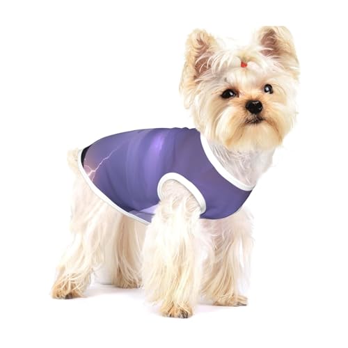 Lightning Storm Hunde-T-Shirt, weich, kühl, ärmellos, gestreift, atmungsaktiv, für Welpen, Kätzchen, Katzen, Größe S von WXZYFP