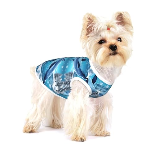 Winter The Dolphin Small Stretchy Dog T-Shirts Soft Cool Sleeveless Stripe Vest Breathable Clothes for Puppy Kitty Cats Small von WXZYFP