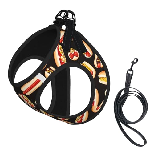 Fun Food Hot Dogs Hundegeschirr, Sommergeschirr, weich, leicht, atmungsaktiv, reflektierend, für einfaches Gehen Fun Food Hot Dogs Hundegeschirr, Sommergeschirr, weich, leicht, atmungsaktiv, reflektierend, für einfaches Gehen von WYCZHY