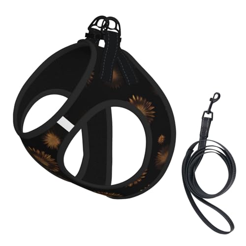 Hundegeschirr für den Sommer, weich, leicht, atmungsaktiv, reflektierend, für einfaches Spazierengehen, goldfarben / Schwarz Hundegeschirr für den Sommer, weich, leicht, atmungsaktiv, reflektierend, für einfaches Spazierengehen, goldfarben / Schwarz von WYCZHY