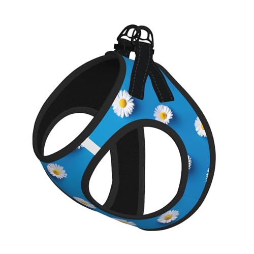 Hundegeschirr mit Gänseblümchen-Aufdruck, weich, leicht, atmungsaktiv, reflektierend, für einfaches Spazierengehen, Weiß Hundegeschirr mit Gänseblümchen-Aufdruck, weich, leicht, atmungsaktiv, reflektierend, für einfaches Spazierengehen, Weiß von WYCZHY