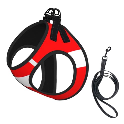 Hundegeschirr mit dänischer Flagge, weich, leicht, atmungsaktiv, reflektierend, für einfaches Gehen Hundegeschirr mit dänischer Flagge, weich, leicht, atmungsaktiv, reflektierend, für einfaches Gehen von WYCZHY