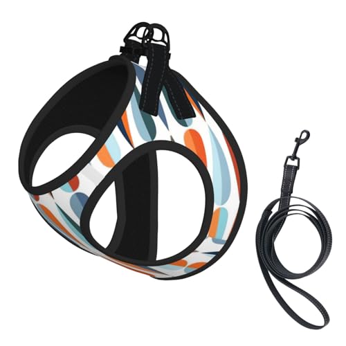 Mid Century Hundegeschirr, modern, Retro-Druck, weich, leicht, Welpen, atmungsaktiv, reflektierend, für einfaches Gehen Mid Century Hundegeschirr, modern, Retro-Druck, weich, leicht, Welpen, atmungsaktiv, reflektierend, für einfaches Gehen von WYCZHY