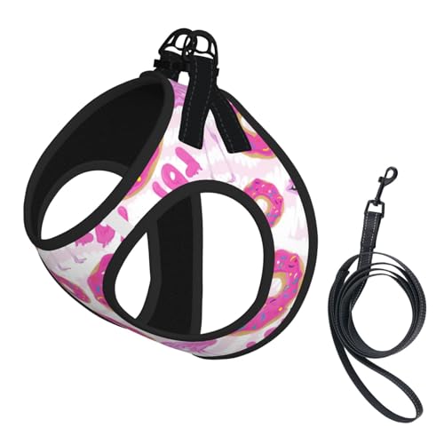 Sommer-Geschirr mit Flamingo- und Donut-Aufdruck, weich, leicht, atmungsaktiv, reflektierend, für einfaches Gehen Sommer-Geschirr mit Flamingo- und Donut-Aufdruck, weich, leicht, atmungsaktiv, reflektierend, für einfaches Gehen von WYCZHY