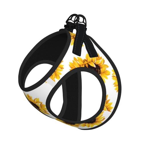 Sommergeschirr mit Sonnenblumen-Aufdruck, weich, leicht, atmungsaktiv, reflektierend, für einfaches Gehen Sommergeschirr mit Sonnenblumen-Aufdruck, weich, leicht, atmungsaktiv, reflektierend, für einfaches Gehen von WYCZHY