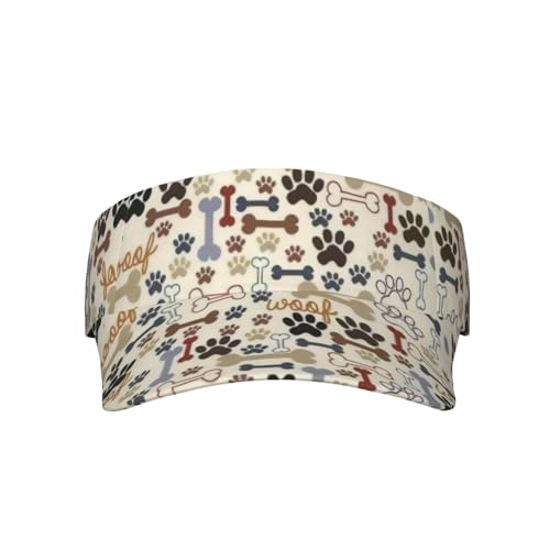 Unisex-Sonnenblende mit Hundeknochen, Pfotenabdruck, Baseball-Sonnenhut für Tennis, Outdoor-Aktivitäten Unisex-Sonnenblende mit Hundeknochen, Pfotenabdruck, Baseball-Sonnenhut für Tennis, Outdoor-Aktivitäten von WYCZHY