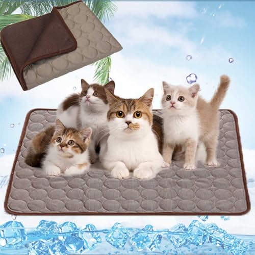 WYDDSX 2025 Kühlmatte Hund,Kühlmatte Katze,Kühldecke Hund Selbstkühlend,Hundekühlmatte Für & Katze Selbstkühlende Matte Für Haustiere Summer Pet Ice Pad (Braun,XXL（150 * 100cm）) von WYDDSX