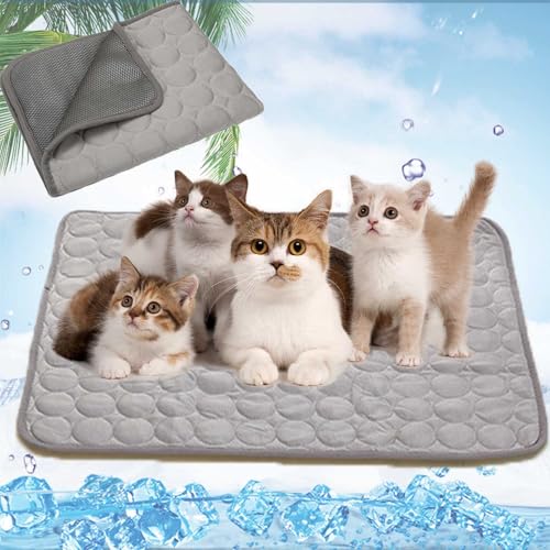 WYDDSX 2025 Kühlmatte Hund,Kühlmatte Katze,Kühldecke Hund Selbstkühlend,Hundekühlmatte Für & Katze Selbstkühlende Matte Für Haustiere Summer Pet Ice Pad (Grau,XXL（150 * 100cm）) von WYDDSX