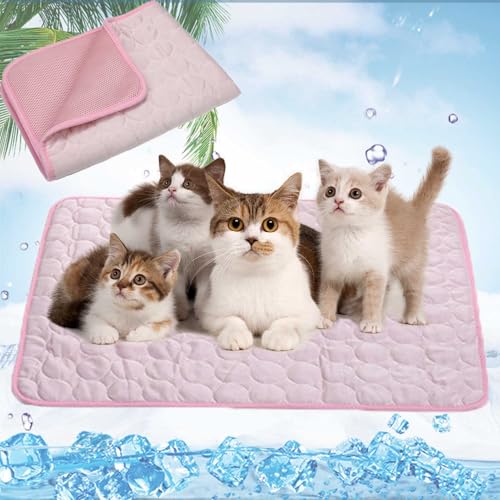 WYDDSX 2025 Kühlmatte Hund,Kühlmatte Katze,Kühldecke Hund Selbstkühlend,Hundekühlmatte Für & Katze Selbstkühlende Matte Für Haustiere Summer Pet Ice Pad (Rosa,XXL（150 * 100cm）) von WYDDSX