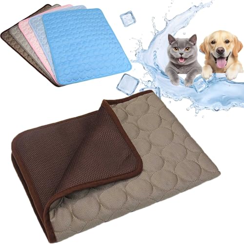 WYDDSX 2025 Kühlmatte Hund,Kühlmatte Katze,Kühldecke Hund Selbstkühlend (Braun,XL（100 * 70cm）) von WYDDSX
