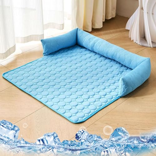 WYDDSX 2025 Pelsbarn Cooling Bed,Pelsbarn Dog Cooling Mat,Pet Cool Pad,Cool Mat for Dogs,Summer Dog Bed,Durable Anti-Scratch Gel Pad (Blue,70 * 70cm) von WYDDSX