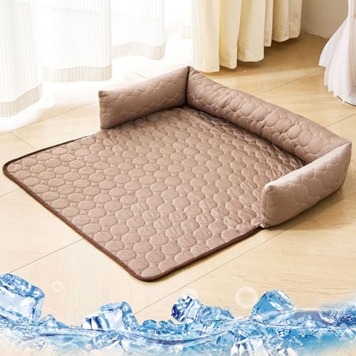 WYDDSX 2025 Pelsbarn Cooling Bed,Pelsbarn Dog Cooling Mat,Pet Cool Pad,Cool Mat for Dogs,Summer Dog Bed,Durable Anti-Scratch Gel Pad (Brown,70 * 70cm) von WYDDSX