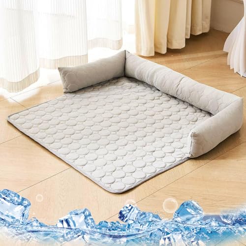WYDDSX 2025 Pelsbarn Cooling Bed,Pelsbarn Dog Cooling Mat,Pet Cool Pad,Cool Mat for Dogs,Summer Dog Bed,Durable Anti-Scratch Gel Pad (Grey,90 * 90cm) von WYDDSX