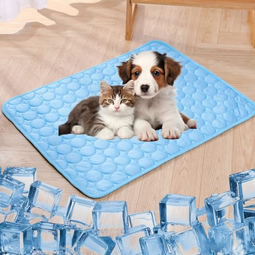 WYDDSX 2025 The Ultimate Cooling Pet Mat,Upgrade Washable Pet Cooling Mat for Dogs & Cats,Portable Dog Cool Bed for Summer (Blue,150 * 100cm) von WYDDSX